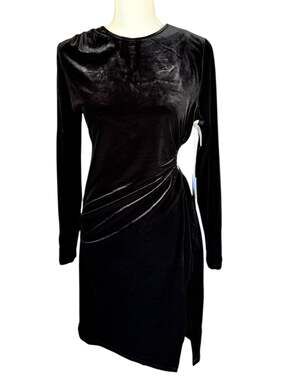 Bishop + Young Angelina Black Velvet Cut-Out Mini Dress